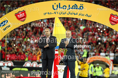 جشن قهرمانی تیم فوتبال پرسپولیس 96/01/30-مهدی تاج,دکتر مسعود سلطانی فر ,