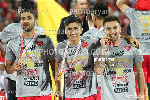 جشن قهرمانی تیم فوتبال پرسپولیس 96/01/30-صادق محرمی,سامان نریمان جهان,محمد امین آرام طبع,